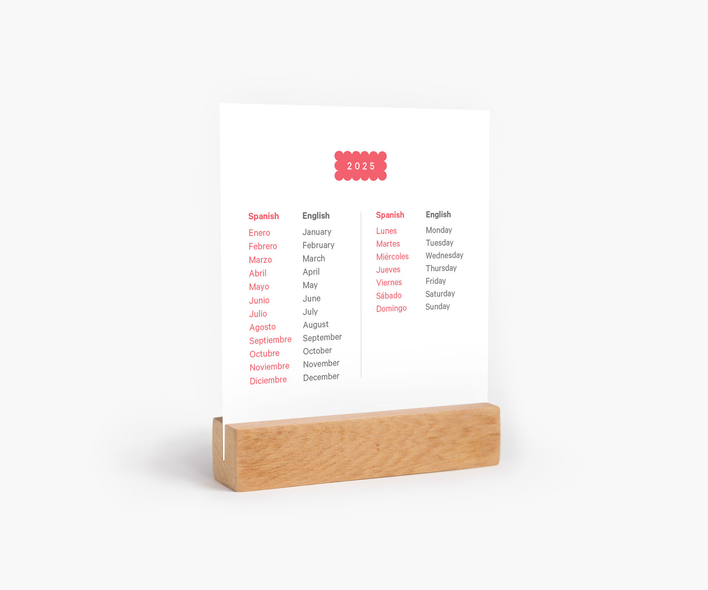 2025 Desk Calendar